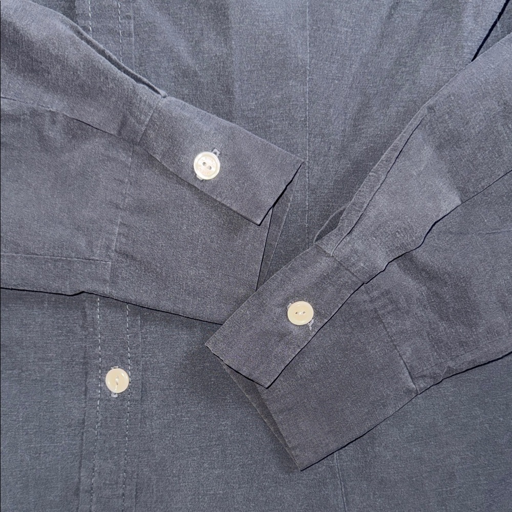 Vintage Forever 21 Gray Career Top Button Down Small Made in USA Cotton - Picture 5 of 6
